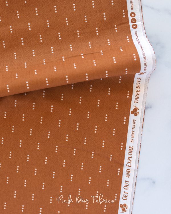 Get Out and Explore - Three Dots in Clay - Mint Tulip for Cotton + Steel - MT103-CL2 - Half Yard For Discount