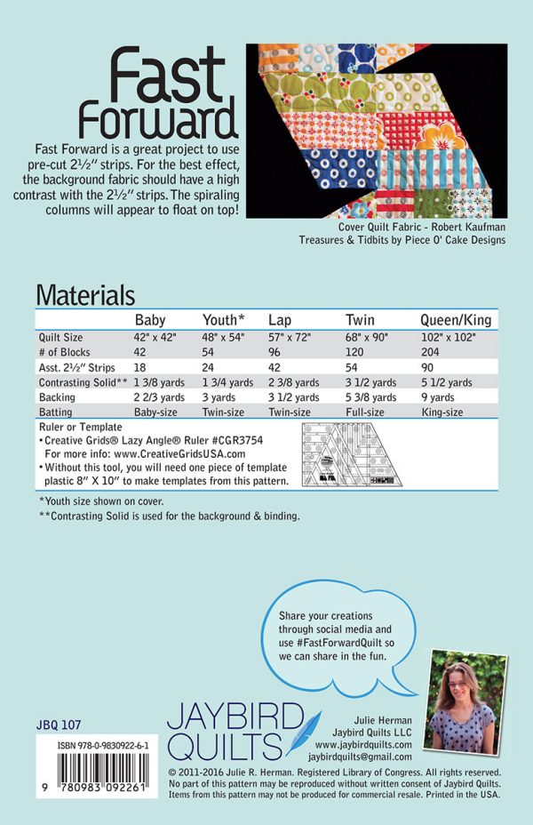 Fast Forward - Jaybird Quilts - Paper Pattern - JBQ 107 Cheap - Image 2